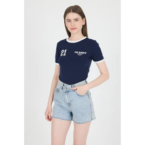 Laci Ribanalı Yazı Baskılı Slim Fit Tişört 5981