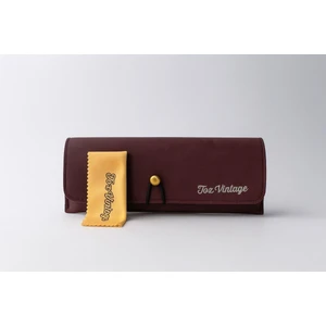 Toz Vintage Bordo Renk Gold Aksesuarlı, Ipli Deri Gözlük Kabı ve Gözlük Bezi