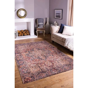 Fuga Yumuşak Dokulu Kahverengi Vintage Desenli Halı Ka 11