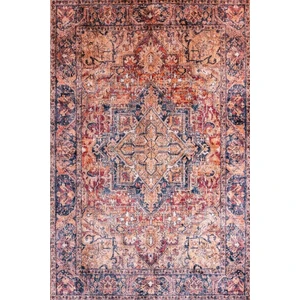 Fuga Yumuşak Dokulu Kahverengi Vintage Desenli Halı Ka 11