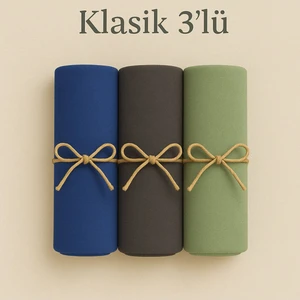 Penye Pamuksu Şal Klasik 3 Lü Set