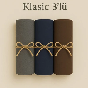 Penye Pamuksu Şal Klasik 3 Lü Set