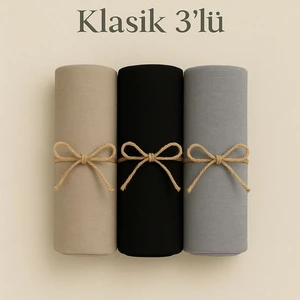 Penye Pamuksu Şal Klasik 3 Lü Set