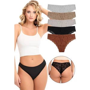 Kadın Brazilian Arkası Dantelli Külot 5 Li Paket Seti