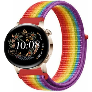 Huawei Watch Gt3 Elegant 42MM Akıllı Saat Uyumlu Spor Kumaş Desenli Cırt Cırtlı Kordon Kayış