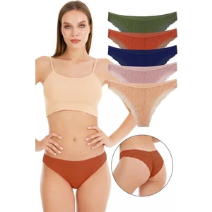 Kadın Brazilian Arkası Dantelli Külot 5 Li Paket Seti