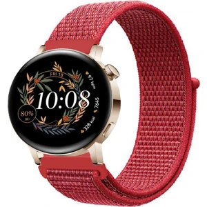 Huawei Watch Gt3 Elegant 42MM Akıllı Saat Uyumlu Spor Kumaş Desenli Cırt Cırtlı Kordon Kayış