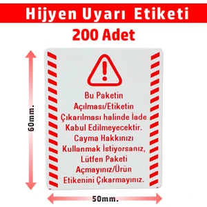 Hijyen Etiketi, Hijyen Sticker Kuşe Kağıt, Iade Etiketi 6X5CM - 200 Adet