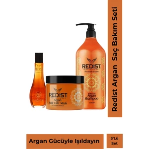 3'lü Argan Saç Bakım Seti |  Onarıcı, Besleyici ve Parlatıcı Bakım