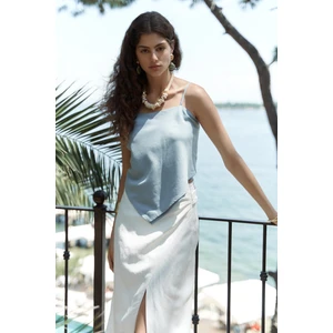 Alytih Üçgen Detay Mavi Crop