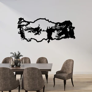 Atatürk ve Türkiye Temalı Dekoratif Siyah Metal Duvar Tablosu Ev & Ofis Dekoru