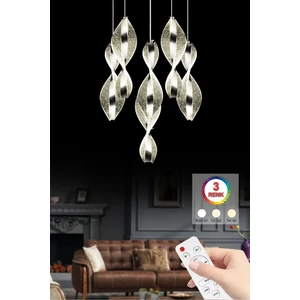 Istanbul Avize Mars 6'lı Gümüş LED Kumandalı 3 Renk Modern Ledli Avize