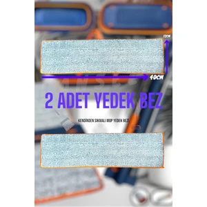 2 Adet Yedek Bez - Sadece Bez - Kendinden Sıkmalı Mop Yedek Bezi - Mikrofiber Yedek Bez