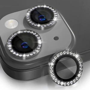 Apple iPhone 15 Parlak Kamera Lens Koruyucu Cam ve Çerçeve Kamera Koruma Lensi