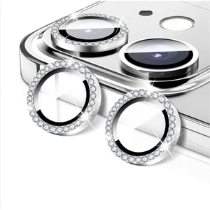 Apple iPhone 12 Taşlı Parlak Kamera Lens Koruyucu Cam ve Çerçeve Kamera Koruma Lensi