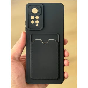 Xiaomi Redmi Note 11 Pro Kılıf Kamera Korumalı Kartlıklı Cüzdanlı Kırmızı Tuşlu Siyah Silikon Kapak
