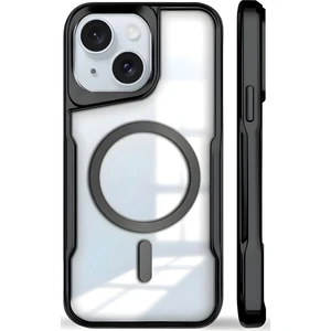 Apple iPhone 15 Plus/14 Plus Kılıf Prizma Kamera Çıkıntılı Magsafe Şarj Destekli Mat Renkli Şeffaf Kapak