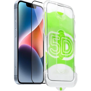 Apple iPhone 13 Uyumlu Kolay Uygulama Aparatlı Siyah Çerçeveli Tam Kapatan Cam Ekran Koruyucu