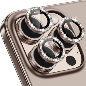 Apple iPhone 16 Pro Kamera Koruma Parlak Renkli Taşlı Lens Koruyucu Cam Koruma