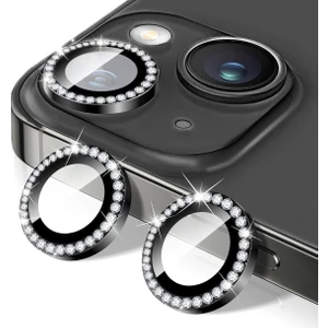 Apple iPhone 13 Taşlı Parlak Kamera Lens Koruyucu Cam ve Çerçeve Kamera Koruma Lensi