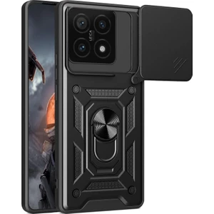 Xiaomi Mi 14T Pro Kılıf Kamera Korumalı Sürgülü Yüzüklü Armor Tank Kapak