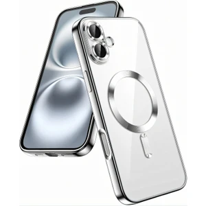 Apple iPhone 16 Kılıf Kamera Lens Korumalı Magsafe Şarj Kilifi Şeffaf Renkli Yumuşak Kapak