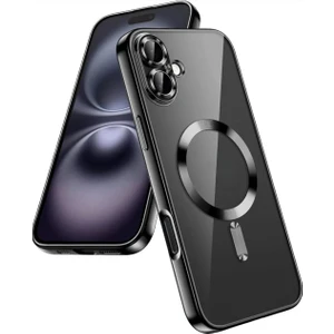 Apple iPhone 16 Kılıf Kamera Lens Korumalı Magsafe Şarj Kilifi Şeffaf Renkli Yumuşak Kapak