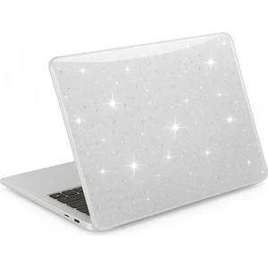 Apple Macbook Air 13.6 M2 M3 M4 Çip 2022 2024 2025 A2681 A3113 A3240 Kılıf Parlak Simli Şeffaf Transparan Kapak