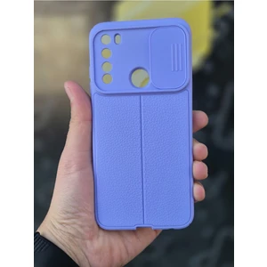 Xiaomi Redmi Note 8 Kılıf Sürgülü Slide Kamera Korumalı Deri Görünümlü Leke Tutmaz Lüks Silikon