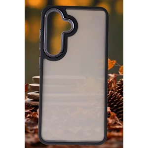Samsung Galaxy S24 Kılıf Metal Çerçeve Hassas Butonlu Renkli Buzlu Şeffaf Transparan Kapak