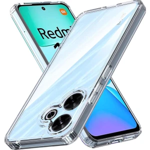 Xiaomi Redmi 13 4g Kılıf Airbag Crystal Sert Pc Antishock Darbe Emici Kenar Şeffaf Silikon Kapak