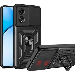 Oppo A60 Kılıf Kamera Korumalı Sürgülü Yüzüklü Armor Military Tank Koruyucu Kapak