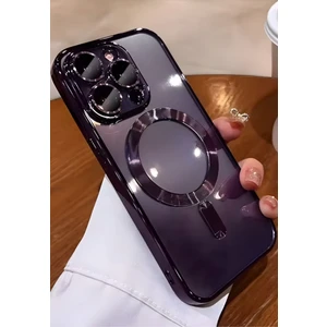 Apple iPhone 14 Pro Kılıf Kamera Lens Korumalı Magsafe Şarj Kilifi Şeffaf Renkli Yumuşak Kapak