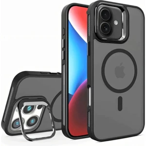 Apple iPhone 16 Plus Uyumlu Kılıf Standlı Mat Magsafe Metal Tuşlu Kamera Lens  Wonk Kapak