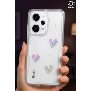 Xiaomi Redmi Note 12 Pro 5g Kılıf 3D Kalpli Inci Tasarımlı Desenli Kamera Korumalı Silikon Kapak