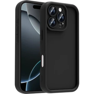 Apple iPhone 16 Pro Kılıf Kamera Korumalı Yumuşak Dokulu Darbe Emici Siyah Silikon Kapak