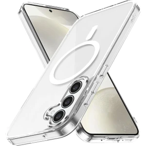 Samsung Galaxy A16 Kılıf Magsafe Wireless Kablosuz Şarj Destekli Sert Şeffaf Darbe Emici Kapak