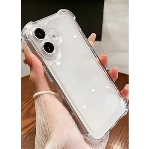 Apple iPhone 16 Kılıf Antishock Darbe Emici Kamera Korumalı Yumuşak Esnek Şeffaf Silikon Kapak