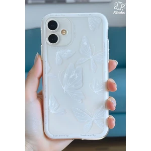 Apple iPhone 16 Plus Kılıf Tasarımlı Desenli Kamera Korumalı Şeffaf Kelebek Yumuşak Silikon Kapak