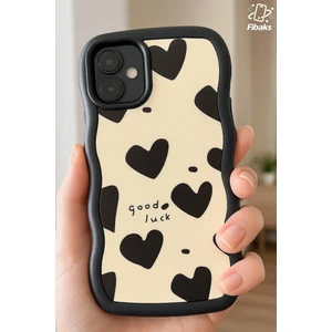 Apple iPhone 16 Kılıf Aynalı Kalp Desenli Yumuşak Kenarlı Kamera Korumalı Silikon Kapak