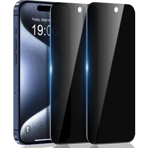 Apple iPhone 15 Pro Uyumlu Tam Kapatan Tamperli Hayalet Gizlilik Filtreli Cam Ekran Koruyucu