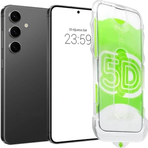 Samsung Galaxy S23 Uyumlu Kolay Uygulama Aparatlı Çerçeveli Tam Kapatan Cam Ekran Koruyucu
