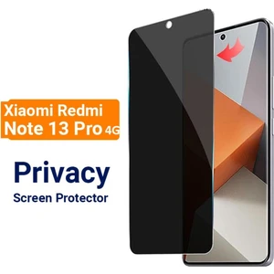 Xiaomi Redmi Note 13 Pro 4G Uyumlu Tam Kapatan Hayalet Gizlilik Filtreli Kırılmaz Cam Ekran Koruma