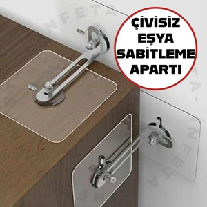 5 Adet Ultra Dayanıklı Çivisiz Duvara Montajsız Deprem Mobilya Eşya Sabitleyici Şeffaf