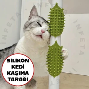 Silikonlu Sandalye Ayağına-Ele Takılabilen Kedi Kaşıma Tarağı