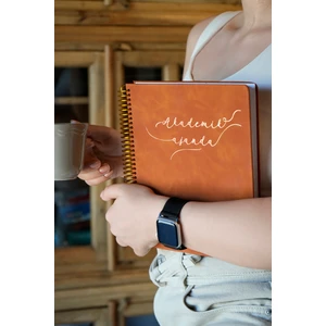 Victoria's Journals Vegan Deri Spiralli Akademik AJANDA-2025–26 | 17X23 Cm.| Ayraçlı| Premium Sert Kapak |spiced Caramel