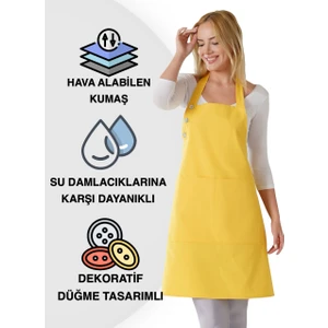Boyun Ayarlı, Su Geçirmez, Cepli Şef, Aşçı, Mutfak Önlüğü , Cafe, Barista, Kuaför, Ressam ve Çiçekçi Önlükleri