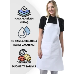 Boyun Ayarlı, Su Geçirmez, Cepli Şef, Aşçı, Mutfak Önlüğü ,Cafe, Barista, Kuaför, Ressam ve Çiçekçi Önlükleri