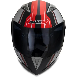 Çene Açılır Kask Kırmızı Siyah Vizörlü Ece Belgeli