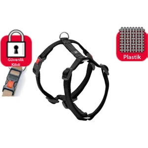 Kilitli Göğüs Tasması L 65-100Cm Siyah